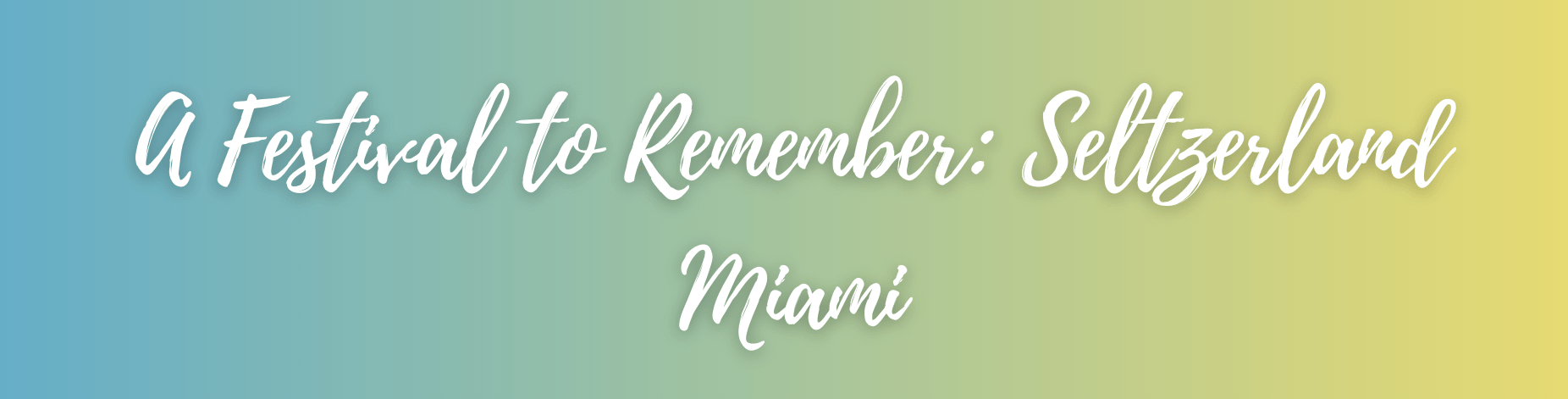 A Festival to Remember: Seltzerland Miami